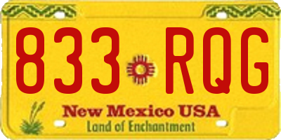 NM license plate 833RQG