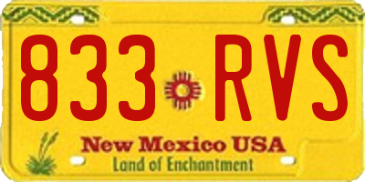 NM license plate 833RVS
