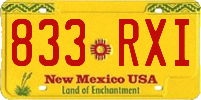 NM license plate 833RXI