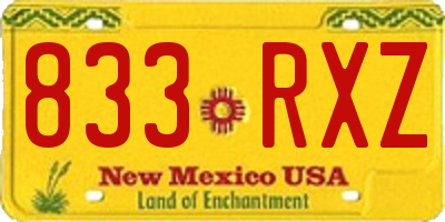 NM license plate 833RXZ
