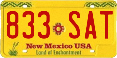NM license plate 833SAT