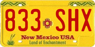 NM license plate 833SHX