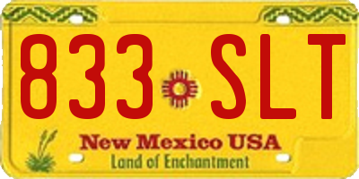 NM license plate 833SLT