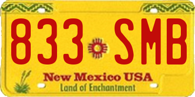 NM license plate 833SMB