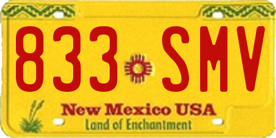 NM license plate 833SMV