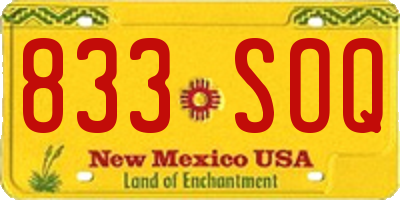 NM license plate 833SOQ