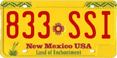 NM license plate 833SSI