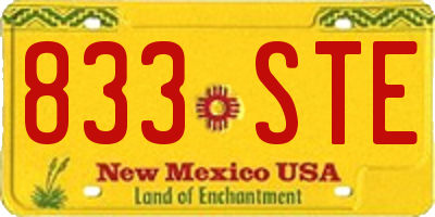 NM license plate 833STE