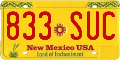 NM license plate 833SUC