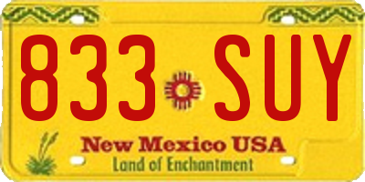 NM license plate 833SUY