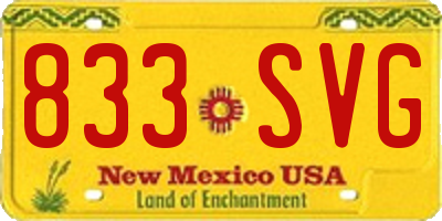 NM license plate 833SVG