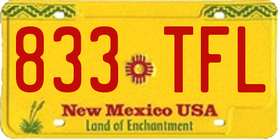 NM license plate 833TFL