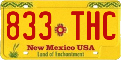 NM license plate 833THC