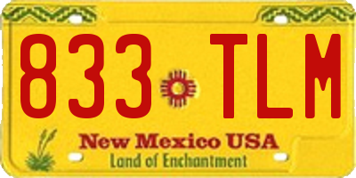 NM license plate 833TLM