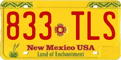 NM license plate 833TLS