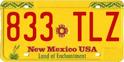 NM license plate 833TLZ
