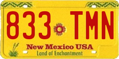 NM license plate 833TMN
