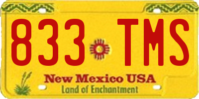 NM license plate 833TMS
