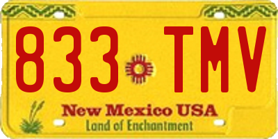 NM license plate 833TMV