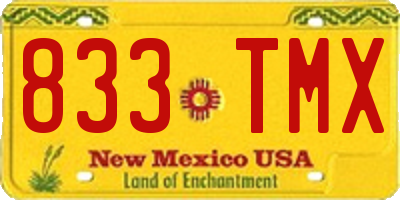 NM license plate 833TMX