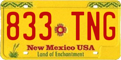 NM license plate 833TNG
