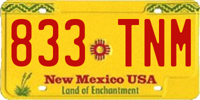 NM license plate 833TNM