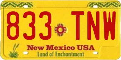 NM license plate 833TNW