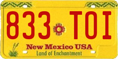 NM license plate 833TOI