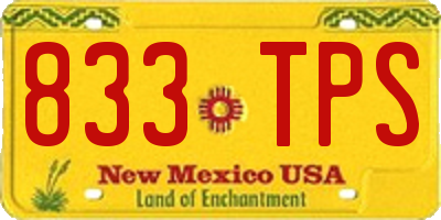 NM license plate 833TPS