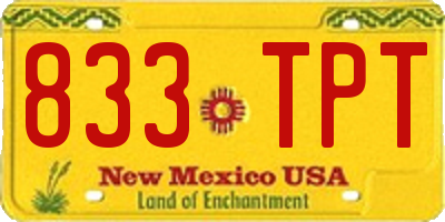 NM license plate 833TPT