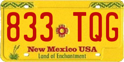 NM license plate 833TQG