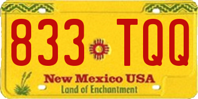 NM license plate 833TQQ
