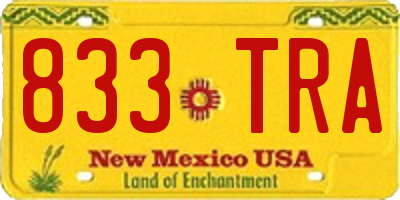 NM license plate 833TRA