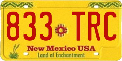 NM license plate 833TRC