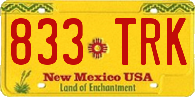 NM license plate 833TRK