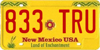 NM license plate 833TRU