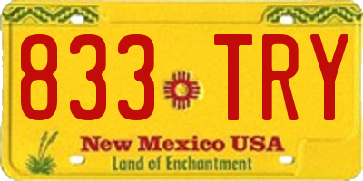 NM license plate 833TRY