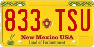 NM license plate 833TSU