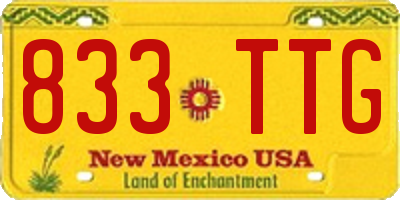 NM license plate 833TTG