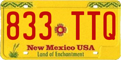 NM license plate 833TTQ