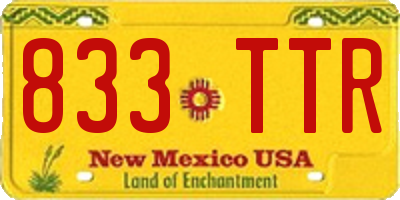NM license plate 833TTR