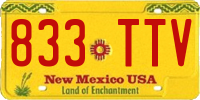 NM license plate 833TTV