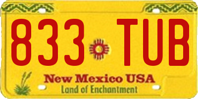 NM license plate 833TUB