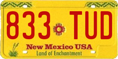 NM license plate 833TUD