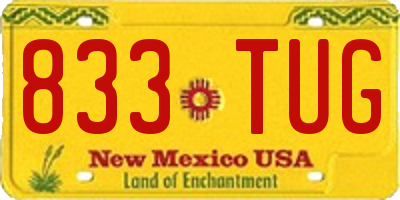 NM license plate 833TUG
