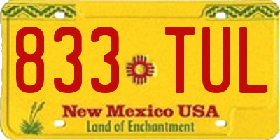 NM license plate 833TUL