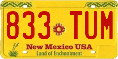 NM license plate 833TUM
