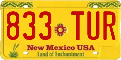 NM license plate 833TUR