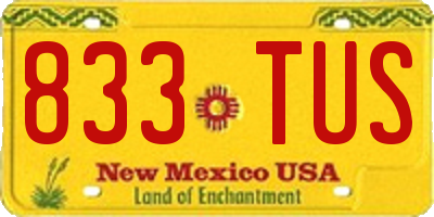 NM license plate 833TUS