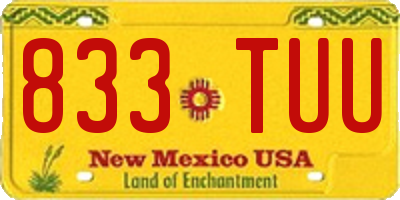 NM license plate 833TUU